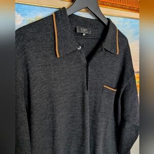 Raffi Charcoal Polo Sweater Medium